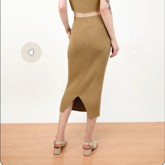 Micaela Greg Rae Rib Skirt in Bronze - Picture 2 of 7